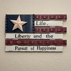 Liberty Patriotic Wall Art - Black, Cream, and Brown